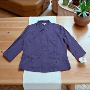 NWT JM Collection Vintage 90s Purple Tencel Jacket Top 12